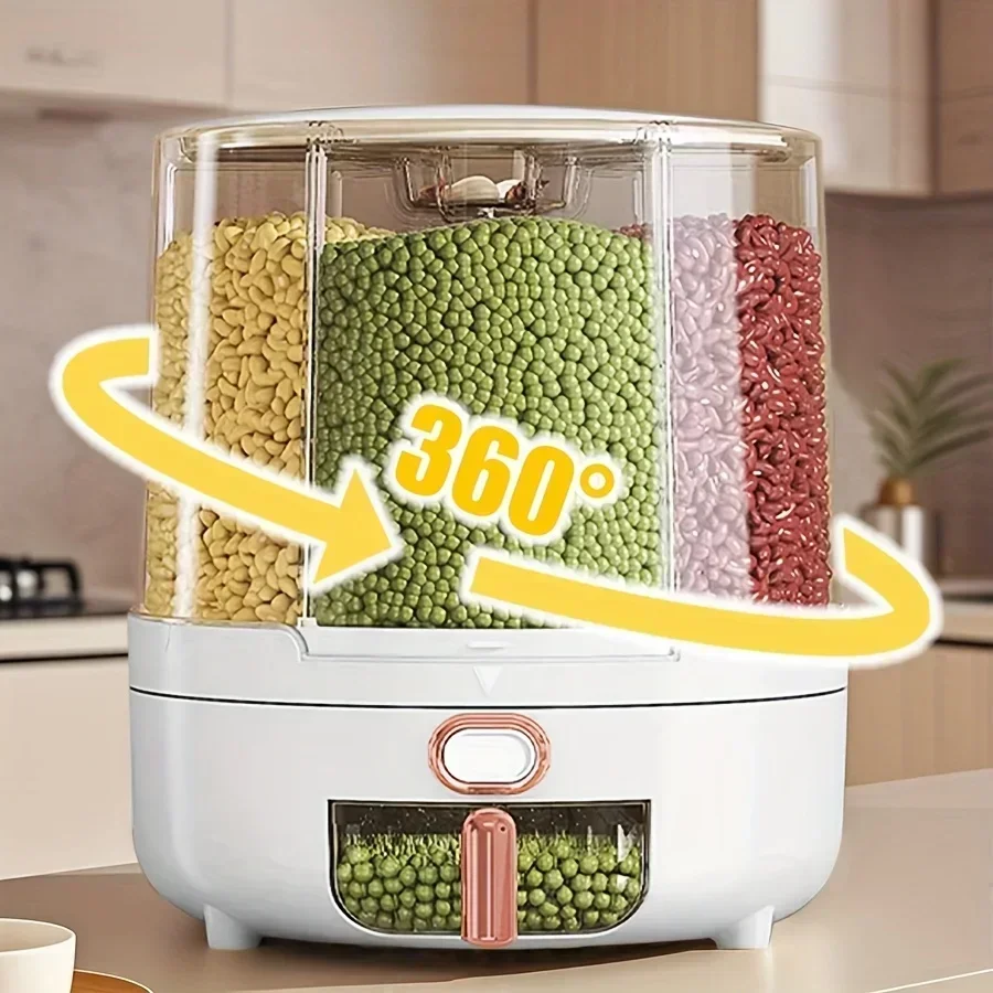 Kitchen Gadgets Organizer - 6 مقصورة 360 ° حاوية تخزين