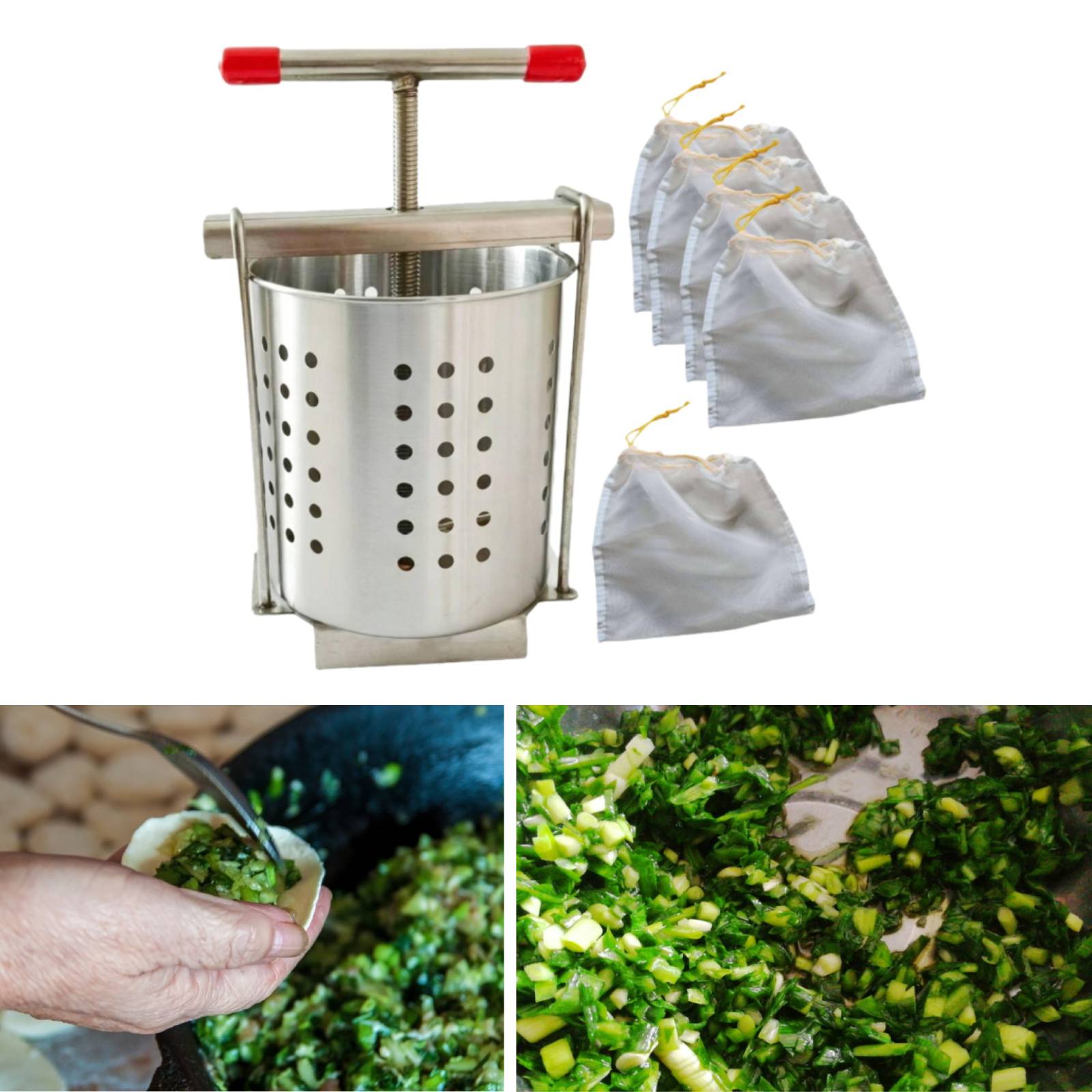 Kitchen Gadgets Dumpling Maker - عصارة يدوية من الفولاذ المقاوم للصدأ