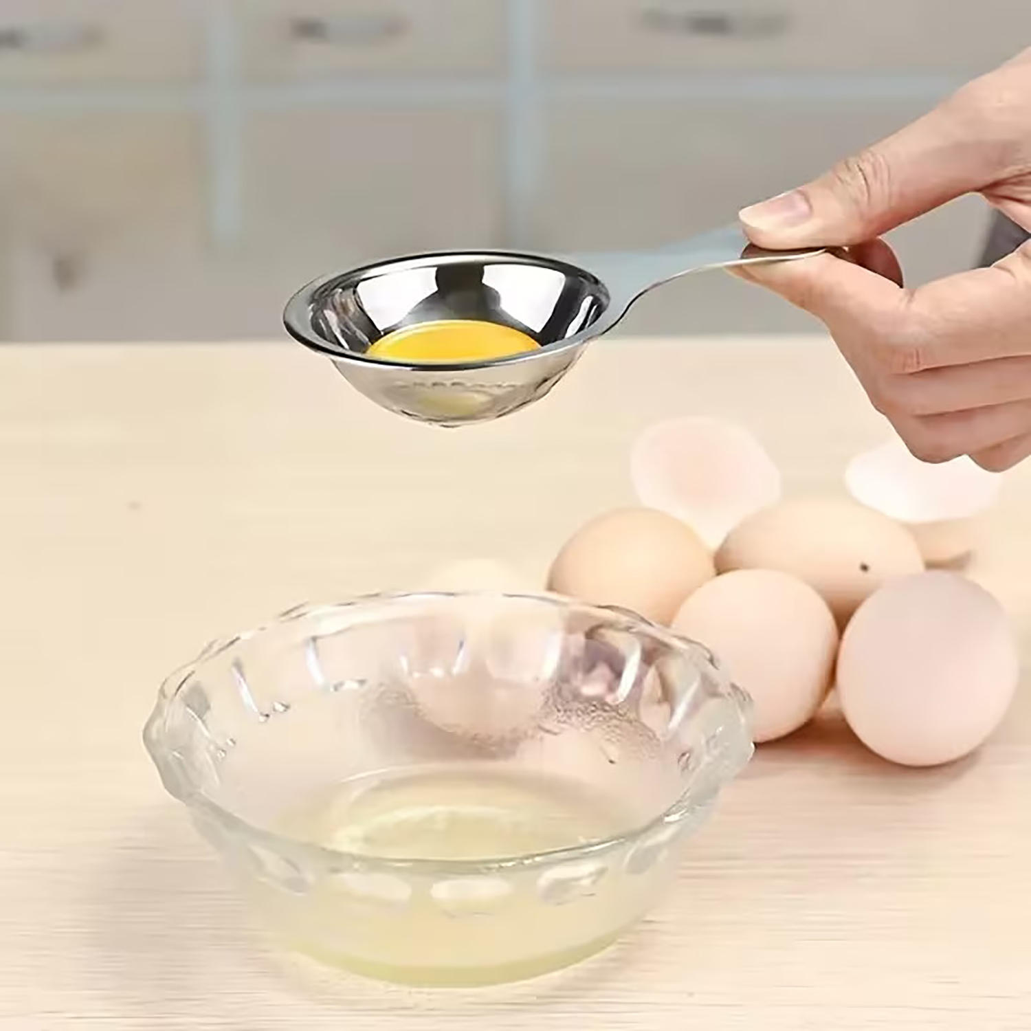 Egg Separator Tool - فاصل بيض من الفولاذ المقاوم للصدأ،