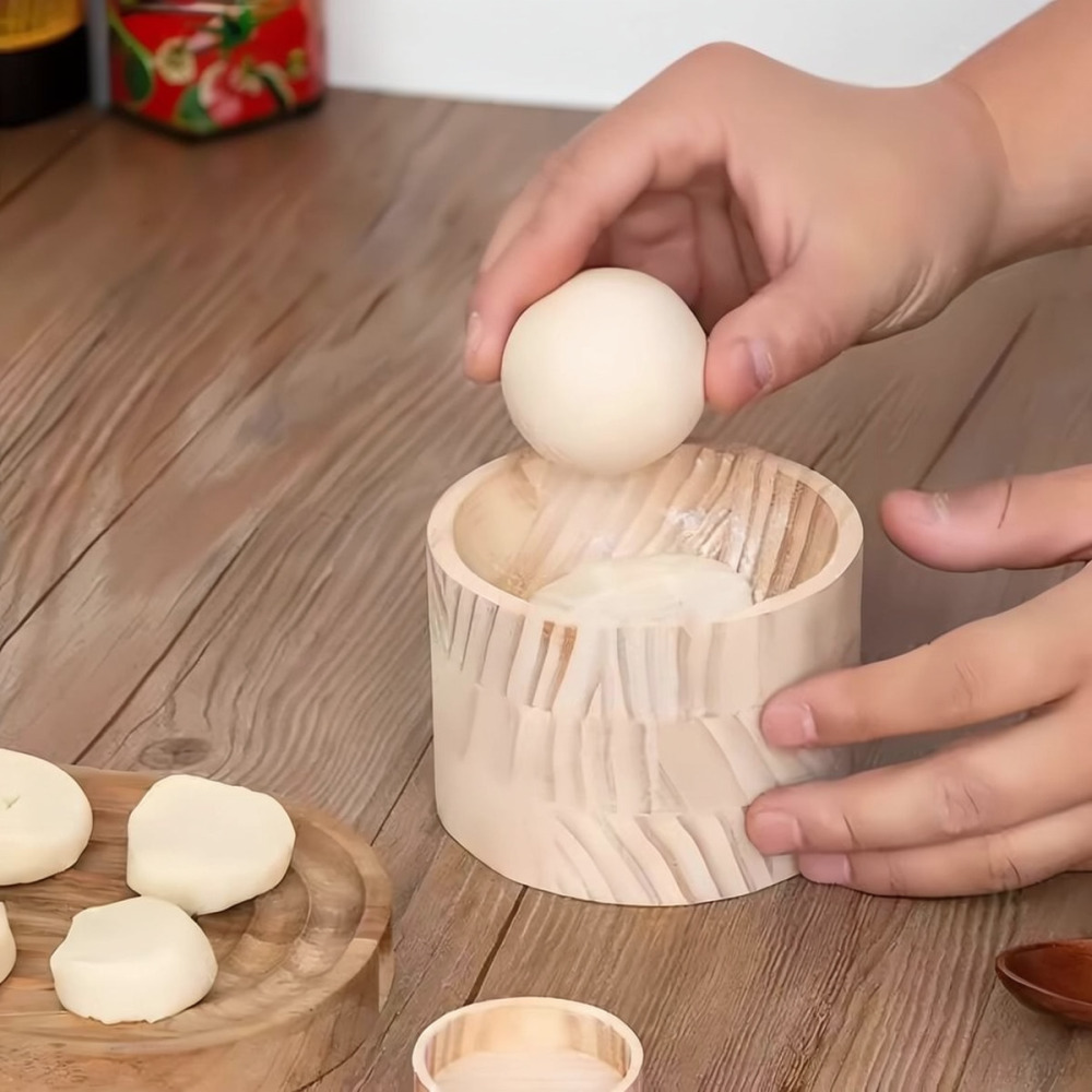 Kitchen Gadgets Dumpling Maker - أداة تسطيح العجين للمطبخ، قالب خشبي
